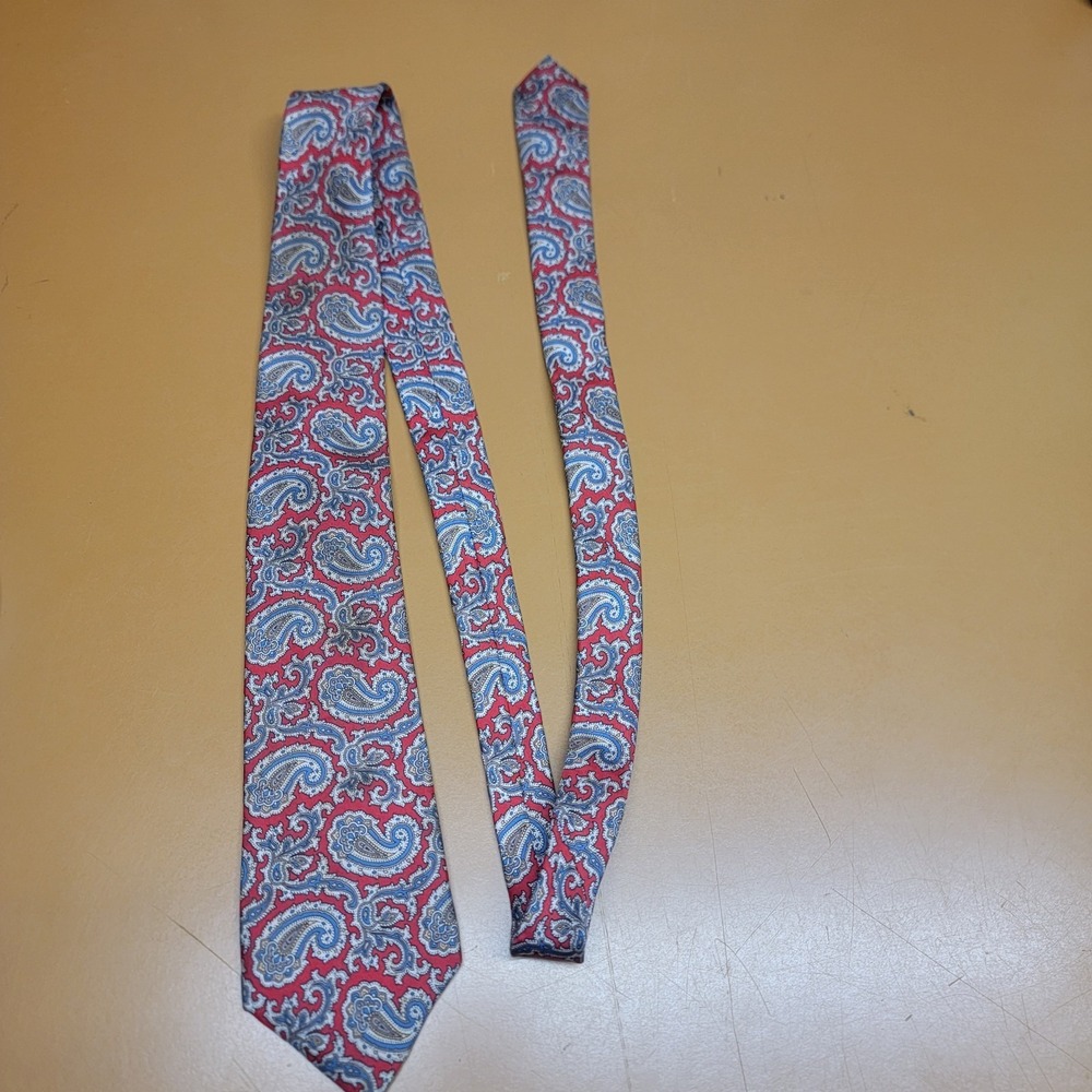 Cavaliero Cravats Mens Tie Brown Paisley 3"  100% Silk Necktie Made In Italy